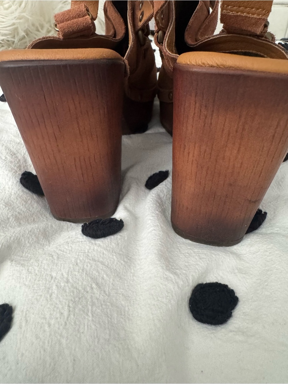 Kork-Ease Tan Suede Studded Clog Mules - Picture 3 of 5